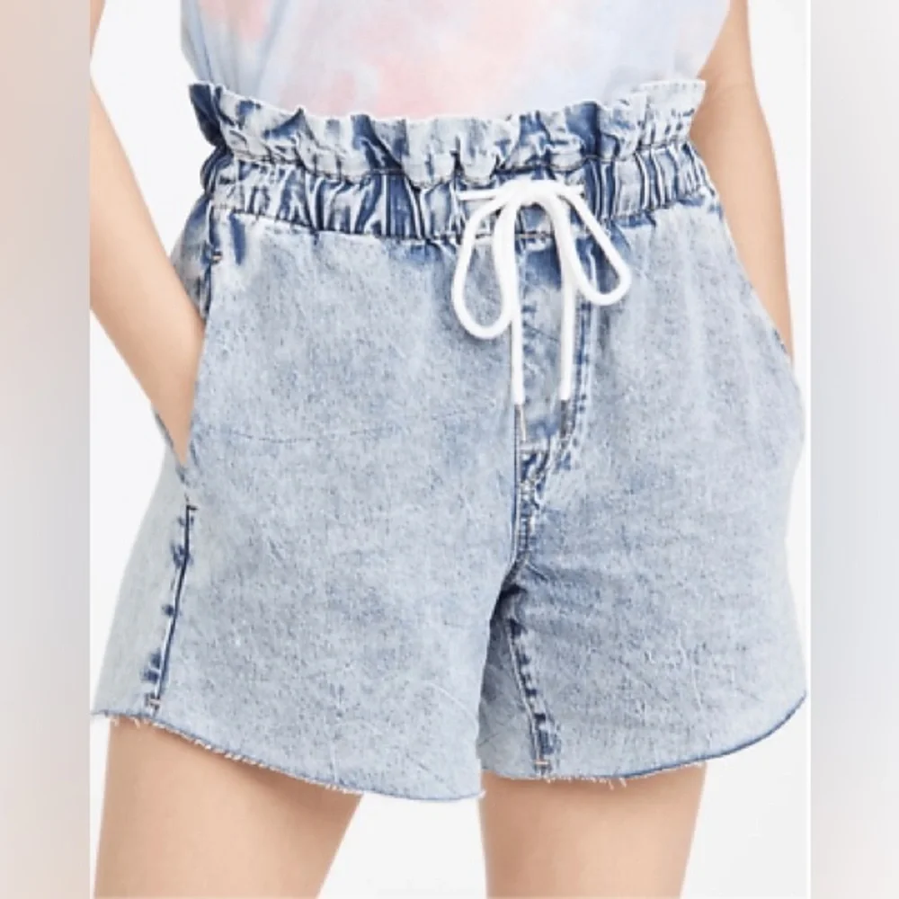 NWT Blank NYC Love On Top High Waist Acid Wash Paperbag Cutoff Shorts Size 25